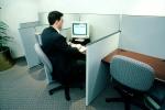 Office, cubicles, Man with Desktop Computer, TECV03P09_10