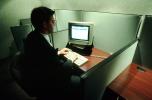 Office, cubicles, Man with Desktop Computer, TECV03P09_13