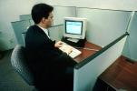 Office, cubicles, Man with Desktop Computer, TECV03P09_16