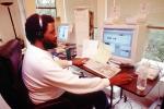 Man at Desktop Computer, male, keyboard, 1995, 1990's, TECV03P11_08