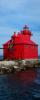 Sturgeon Bay Ship Canal Pierhead Lighthouse, Door County, Green Bay Peninsula, Wisconsin, Lake Michigan, Great Lake, Panorama, TLHD01_079