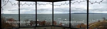 Point Iroquois Lighthouse, Michigan, Lake Superior, Great Lakes, Panorama