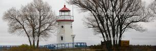 Cheboygan Crib Lighthouse, Cheboygan, Lake Huron, Great Lakes, Panorama