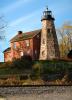brick, Charlotte-Genesee Lighthouse, Rochester, Lake Ontario, New York State, Great Lakes, TLHD02_178