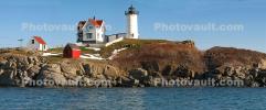 Cape Neddick Lighthouse, Maine, Atlantic Ocean, Eastern Seaboard, East Coast, Panorama