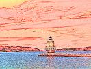 Spring Point Ledge Lighthouse, Portland, Maine, Atlantic Ocean, East Coast, Eastern Seaboard, Harbor, Paintography, TLHD03_253B