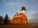 Morgan Point Lighthouse, Mystic Harbor, Connecticut, Atlantic Ocean, East Coast, Eastern Seaboard, Harbor, TLHD04_045
