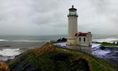 North Head Lighthouse, Washington State, Pacific Ocean, West Coast, Panorama