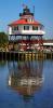 Drum Point Lighthouse, 1883-1962, Solomons, Patuxent River, Maryland, Atlantic Ocean, Eastern Seaboard, East Coast, Panorama, Screw-Pile-Lighthouse, TLHD05_111B