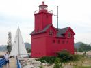 Sailboat, Holland Harbor Lighthouse, Michigan, Lake Michigan, Great Lakes