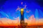 Transcendental Lighthouse at Sunset, paintography, Abstract, TLHD06_233
