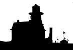 Colchester Reef Light Silhouette, Shelburne, Vermont, East Coast, logo, shape, TLHV02P13_05M