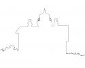 Yaquina Bay Lighthouse outline, line drawing, TLHV03P05_17O