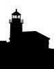 Coquille River Lighthouse silhouette, Bullard's Beach State Park, Bandon, Oregon, West Coast, Pacific Ocean, logo, shape