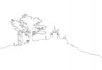 Battery Point Lighthouse outline, line drawing