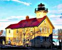 Port Washington Lighthouse, Wisconsin, Lake Michigan, Great Lakes, Paintography, TLHV03P14_12C