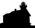Port Washington Lighthouse silhouette, Wisconsin, Lake Michigan, Great Lakes, logo, shape, TLHV03P14_12M