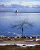 Manitowoc Breakwater Lighthouse, Wisconsin, Lake Michigan, Great Lakes, north breakwater, harbor, ice, snow, cold, clouds, TLHV03P15_10