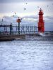 Algoma Pierhead Lighthouse, Wisconsin, Lake Michigan, Great Lakes, northern pier, Ahnapee River, TLHV04P01_18B