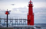 Algoma Pierhead Lighthouse, Wisconsin, Lake Michigan, Great Lakes, northern pier, Ahnapee River, TLHV04P02_02