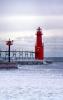 Algoma Pierhead Lighthouse, Wisconsin, Lake Michigan, Great Lakes, northern pier, Ahnapee River, TLHV04P02_03B