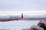 Algoma Pierhead Lighthouse, Wisconsin, Lake Michigan, Great Lakes, northern pier, Ahnapee River, TLHV04P02_04