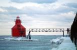 Sturgeon Bay Ship Canal Pierhead Lighthouse, Door County, Green Bay Peninsula, Wisconsin, Lake Michigan, Great Lake, TLHV04P02_13