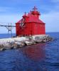 Sturgeon Bay Ship Canal Pierhead Lighthouse, Door County, Green Bay Peninsula, Wisconsin, Lake Michigan, Great Lake, TLHV04P06_11