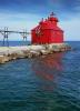 Sturgeon Bay Ship Canal Pierhead Lighthouse, Door County, Green Bay Peninsula, Wisconsin, Lake Michigan, Great Lake, TLHV04P06_13B