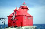 Sturgeon Bay Ship Canal Pierhead Lighthouse, Door County, Green Bay Peninsula, Wisconsin, Lake Michigan, Great Lake, TLHV04P06_17