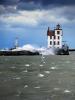 Lorain Lighthouse, Ohio, Lake Erie, Great Lakes, Windy, Windblown