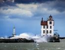 Lorain Lighthouse, Ohio, Lake Erie, Great Lakes, Windy, Windblown, TLHV04P14_11C