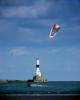 Kite Surfing, Conneaut West Breakwater Lighthouse, Ohio, Lake Erie, Great Lakes