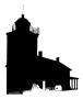 Horton Point Lighthouse silhouette, 1857, Long Island, New York State, Atlantic Ocean, Eastern Seaboard, East Coast, logo, shape, TLHV06P05_17M