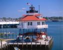 Drum Point Lighthouse, 1883-1962, Solomons, Patuxent River, Maryland, Atlantic Ocean, Eastern Seaboard, East Coast, Screw-Pile-Lighthouse