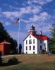 Grand Traverse Lighthouse, Leelanau State Park, Lake Michigan, Great Lakes, Grand Traverse Bay, TLHV06P15_08