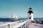 footbridge, Brant Point Lighthouse, Beach, Rocks, Nantucket, Massachusetts, East Coast, Eastern Seaboard, Atlantic Ocean