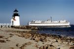 SS Islander Ferry boat, Car Ferry, Brant Point Lighthouse, Beach, Rocks, Nantucket