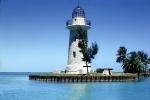 Boca Chita Lighthouse, Biscayne Bay, Florida, Cannon, Trees, Boca Chita Key, Artillery, gun, 1954, 1950s, TLHV08P01_01