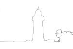Boca Chita Lighthouse outline, line drawing