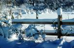 Snowy Wooden Fence, cottagecore