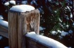 Snowy Wooden Fence