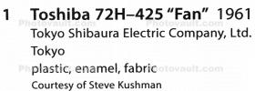 Toshiba 72H-425 Fan radio, 1961, TMRD01_093
