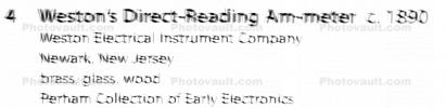 Weston Electical Instrument Company, Direct Reading Ammeter, 1890