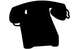 Rotary Dial Phone silhouette, 1950s, logo, shape