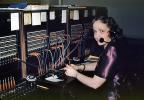 Telephone Operator, Woman, headset, switchboard, patch bay, 1940s, TMTV01P10_18