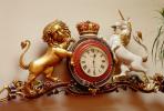 Clock, Unicorn, Lion, crown, Roman Numerals, Royal Clock, TMWV01P01_01