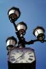 Outdoor Clock, street lights, roman numerals, Nice France