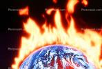 global warming, armagedon, armaggedon, armageddon, The World Ablaze, Burning Globe, flames, fire, circle, round, Climate Change, Earth, circular, TOPV03P01_15