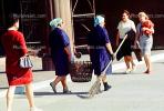 Women, walking, broom, sweepers, TORV01P05_12